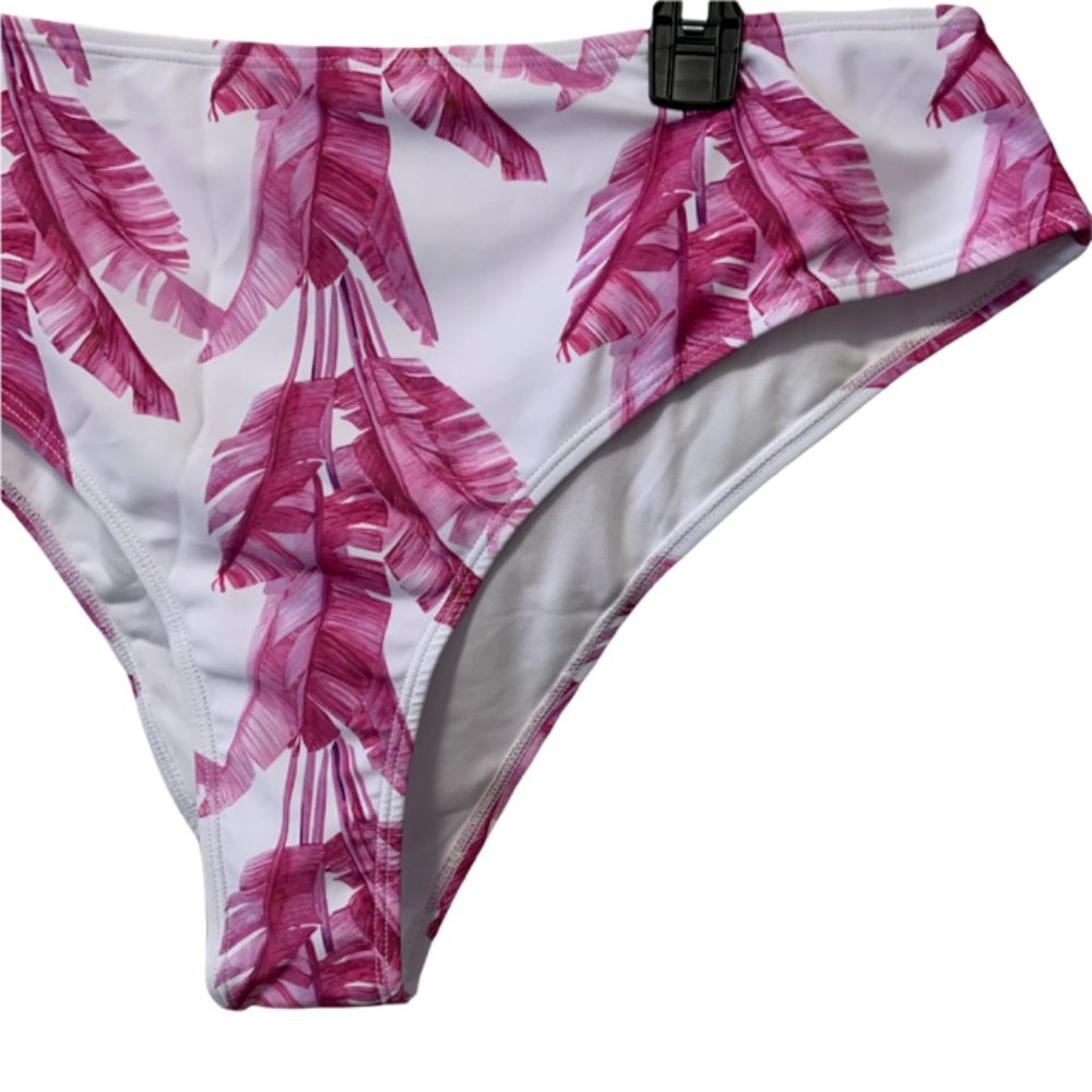 Pink and White Leaf Bikini 4XL - Picture 5 of 7